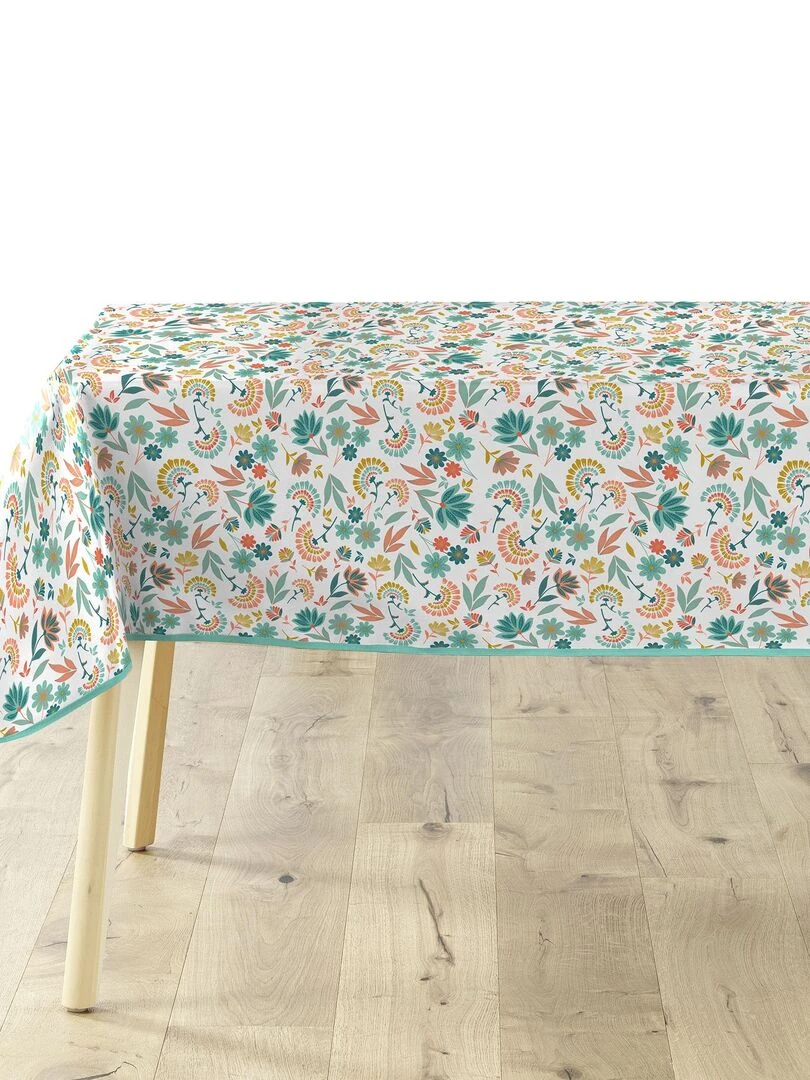 Nappe rectangle PVC 140 x 240 cm Indiana fleurie   Orange
