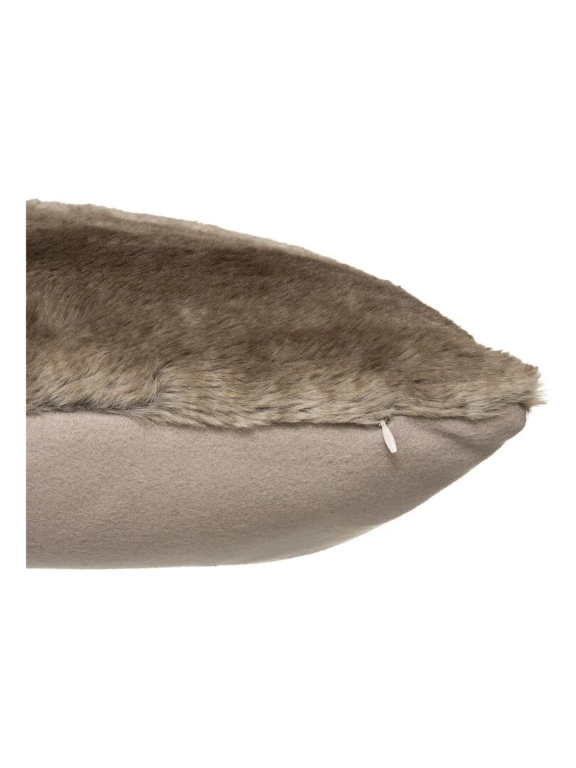 Coussin en imitation fourrure Effet grizzly Marron clair