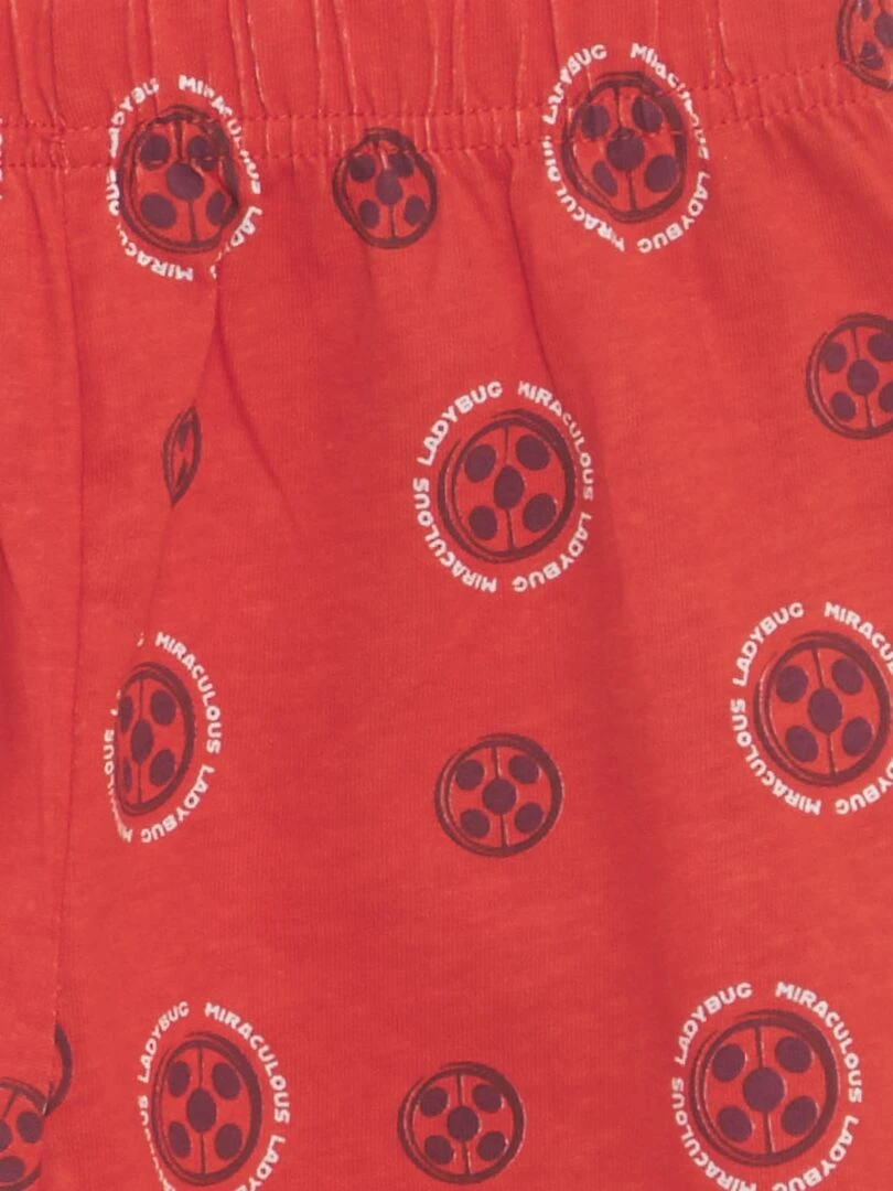 Pyjama court   'Imprimé Miraculous'   2 pièces   gris/rouge