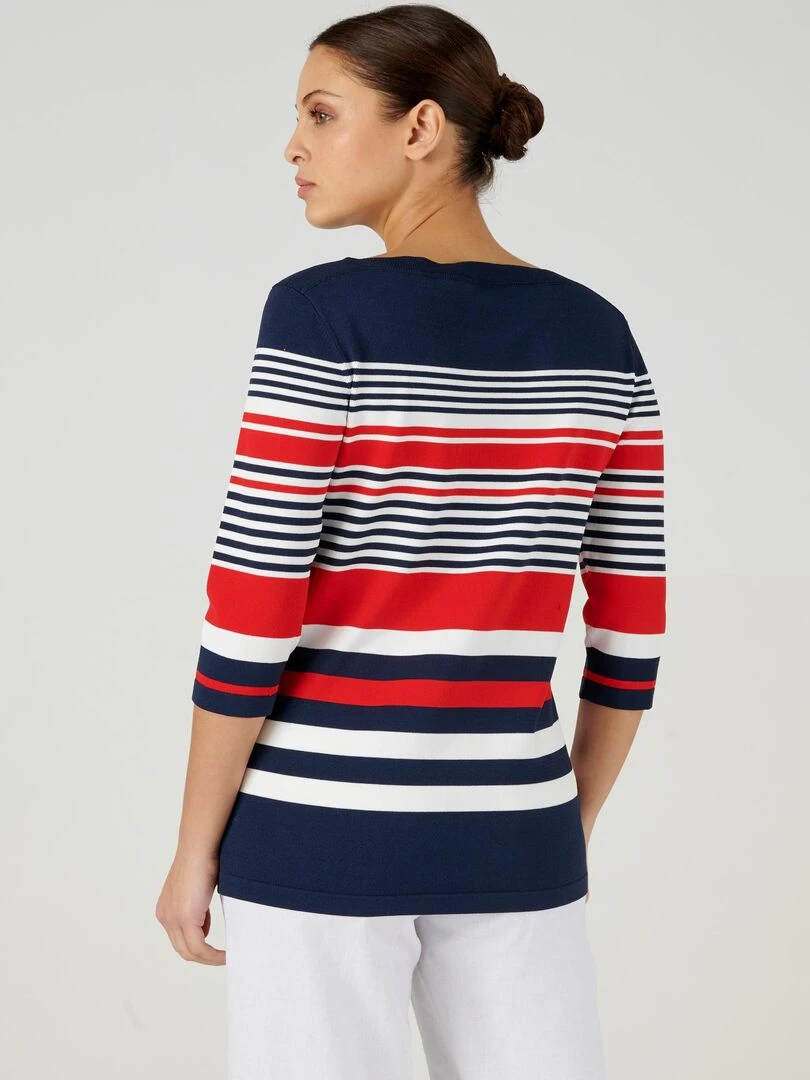 Pull esprit marinière   Damart   Rouge