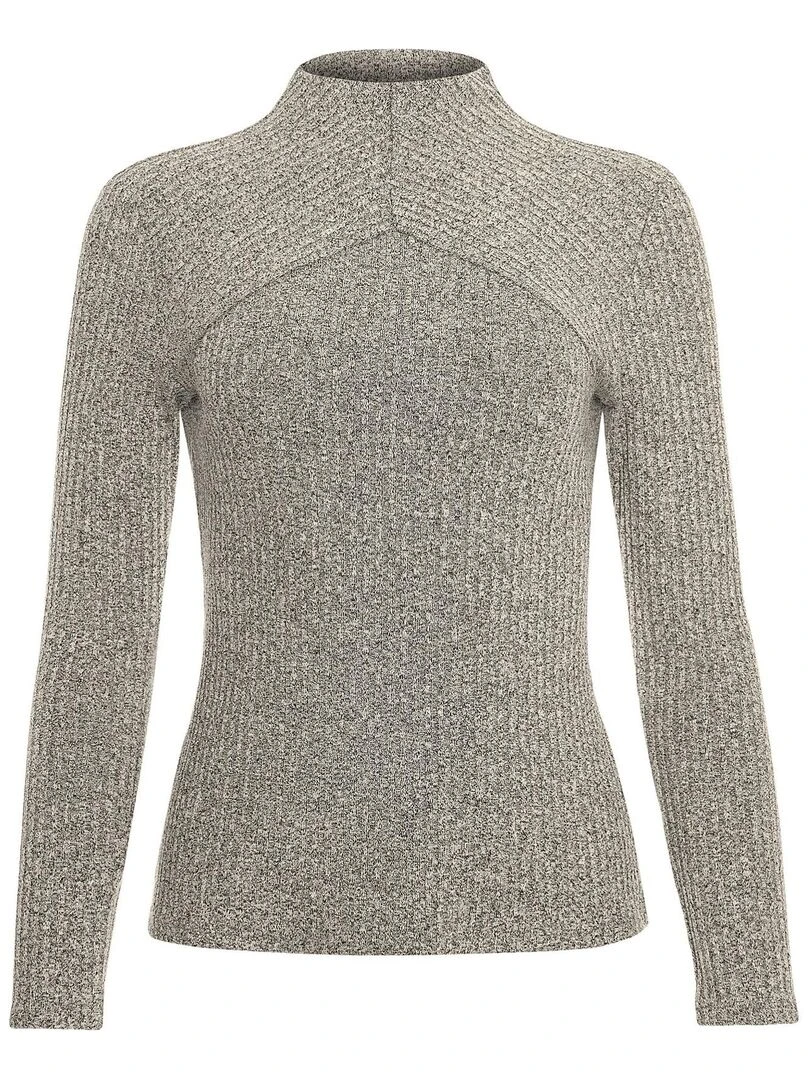 Top col montant manches longues Cosy   Gris