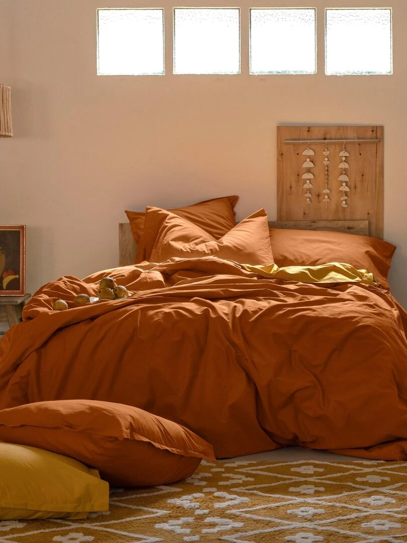 Housse de couette Basic "Happyfriday" Marron