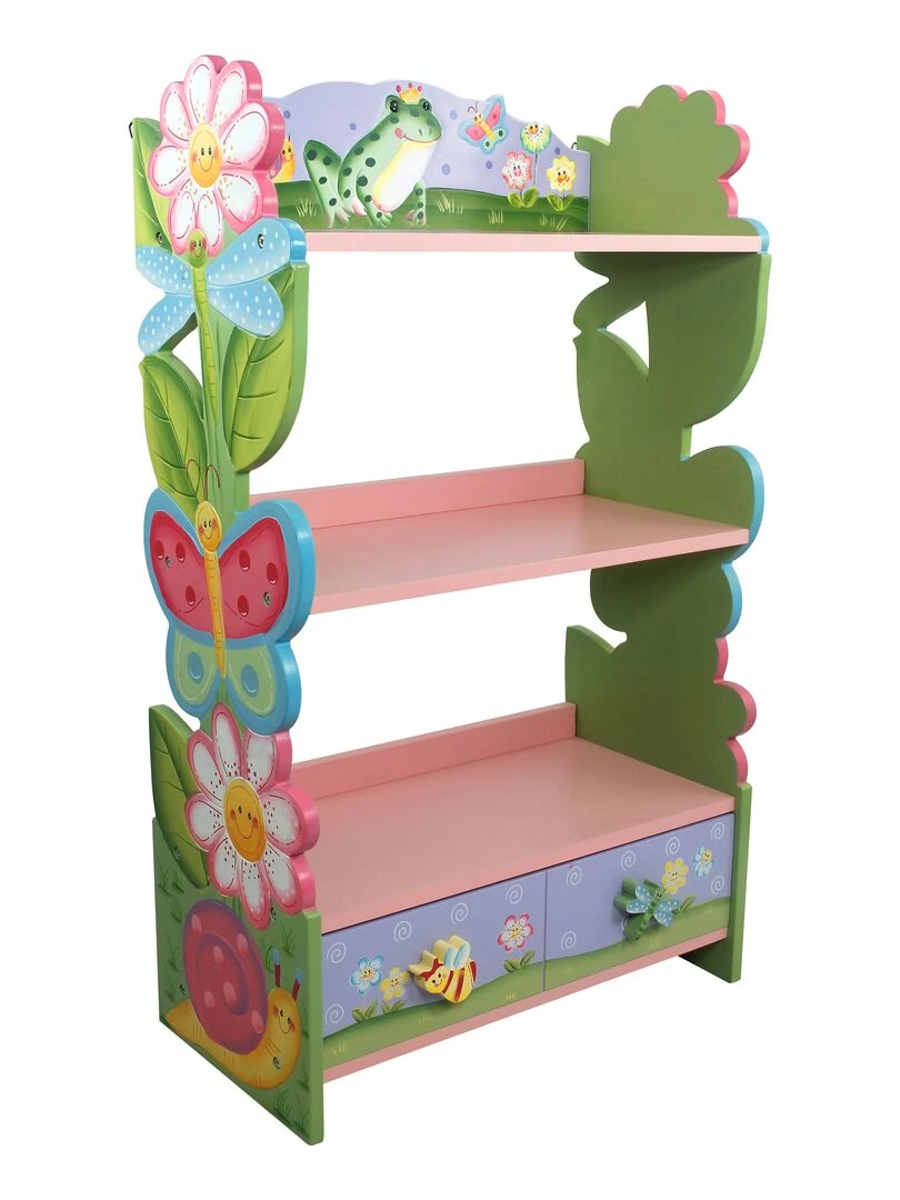 Bibliothèque enfant fille bois étagère de rangement livres jouets Fantasy Fields W 7500A Rose