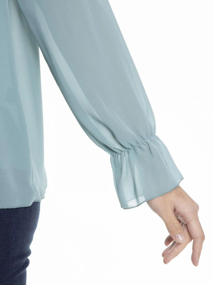 Chemise col tunisien CAROLE   Gérard Pasquier   Vert d'eau