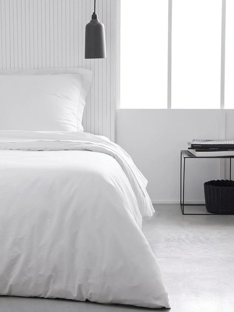 Drap housse 1 personne uni 'ESSENTIAL' 'TODAY'   Blanc