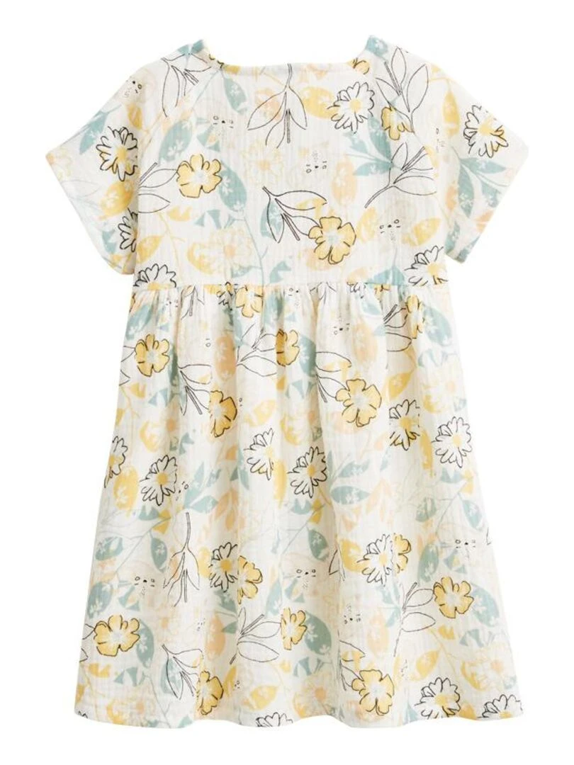 Robe bébé en gaze de coton Capucine   Ecru