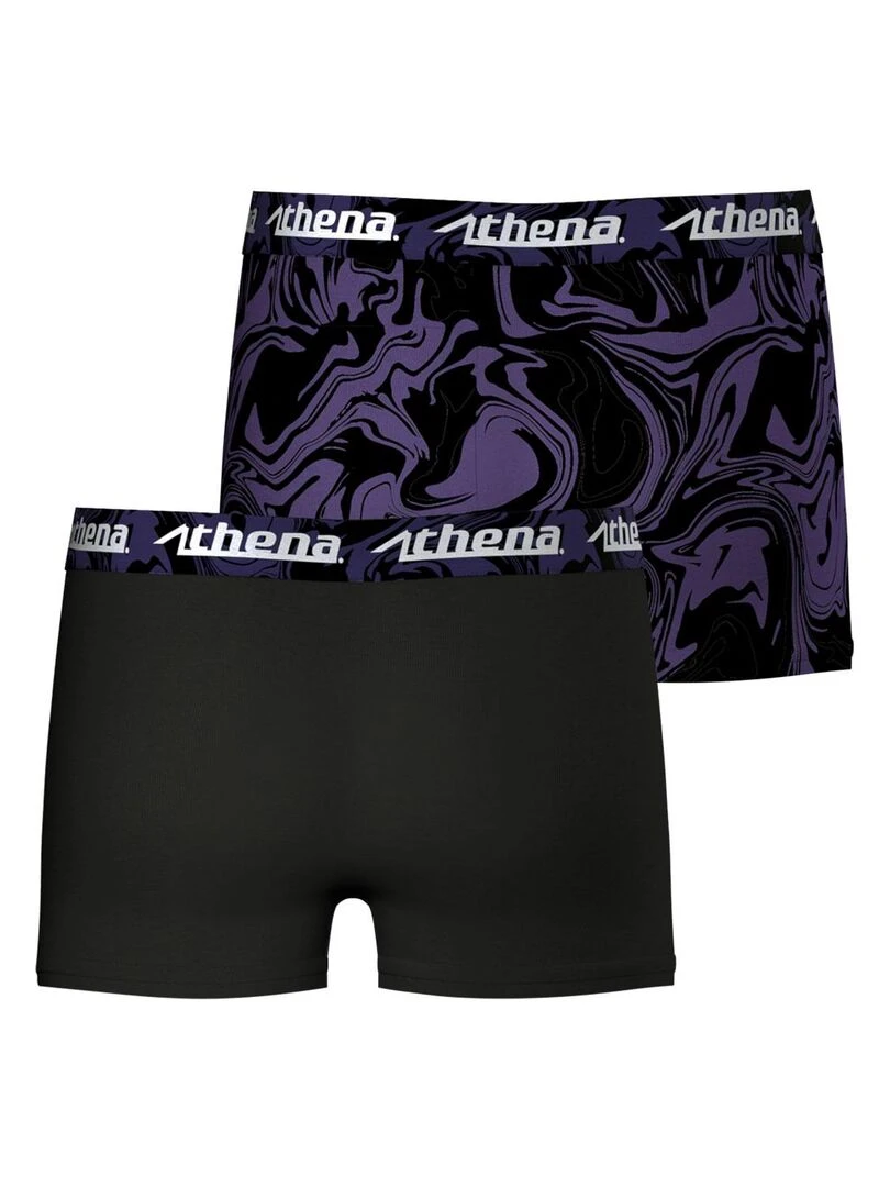 Lot de 2 boxers garçon Print Box   Noir Violet