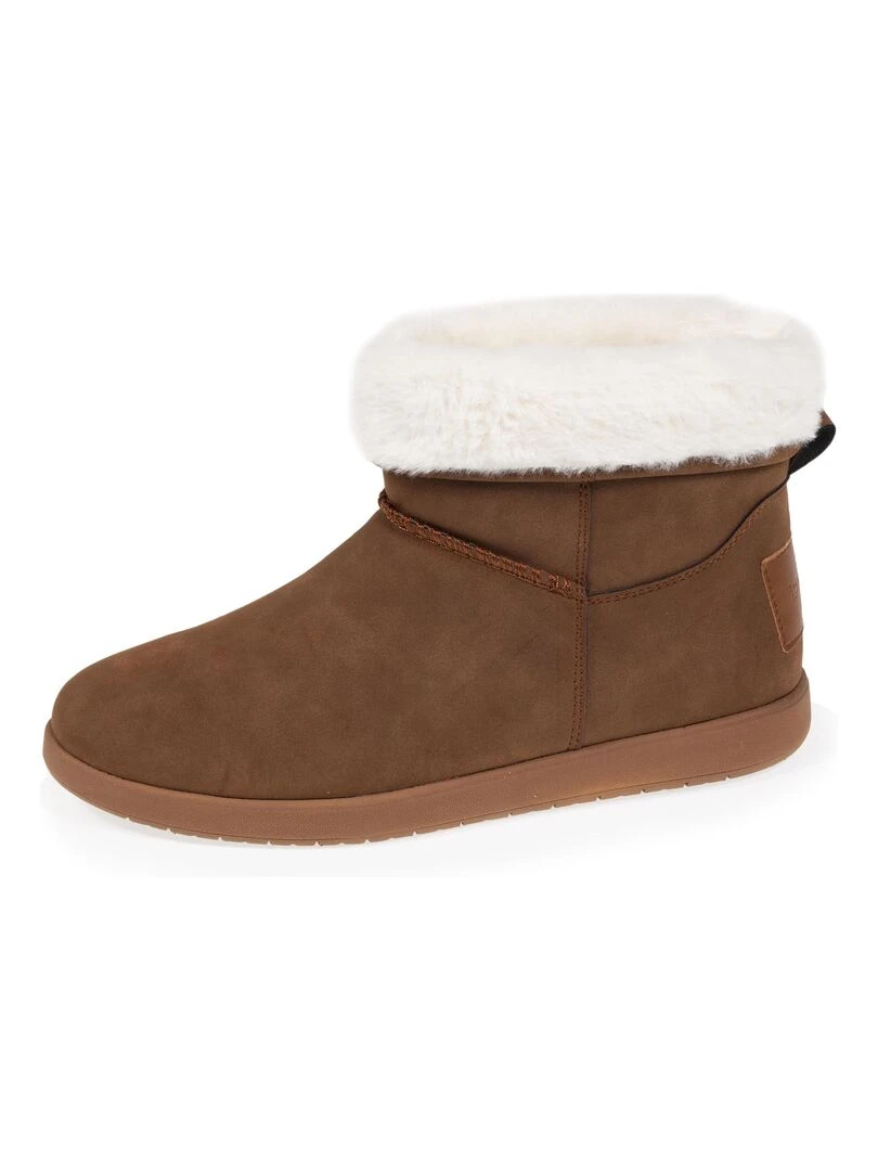 Bottines Femme Col imitation fourrure Camel Camel