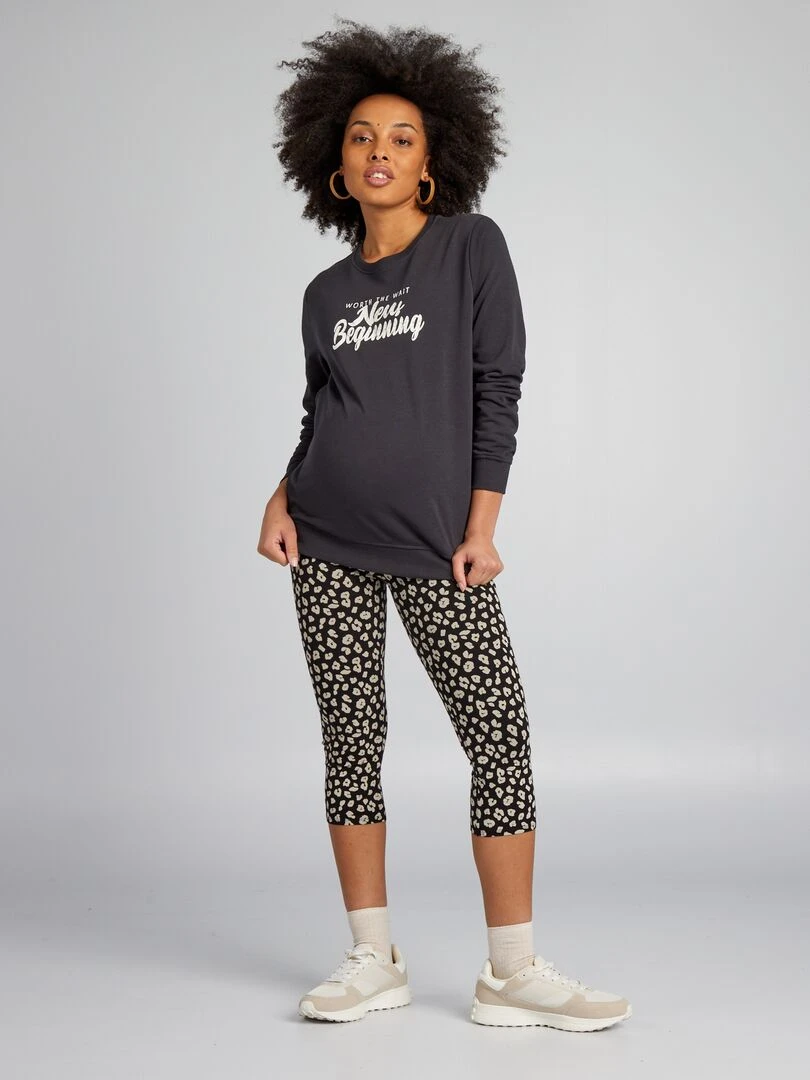 Sweat d'allaitement avec ouverture sur les côtés   Noir