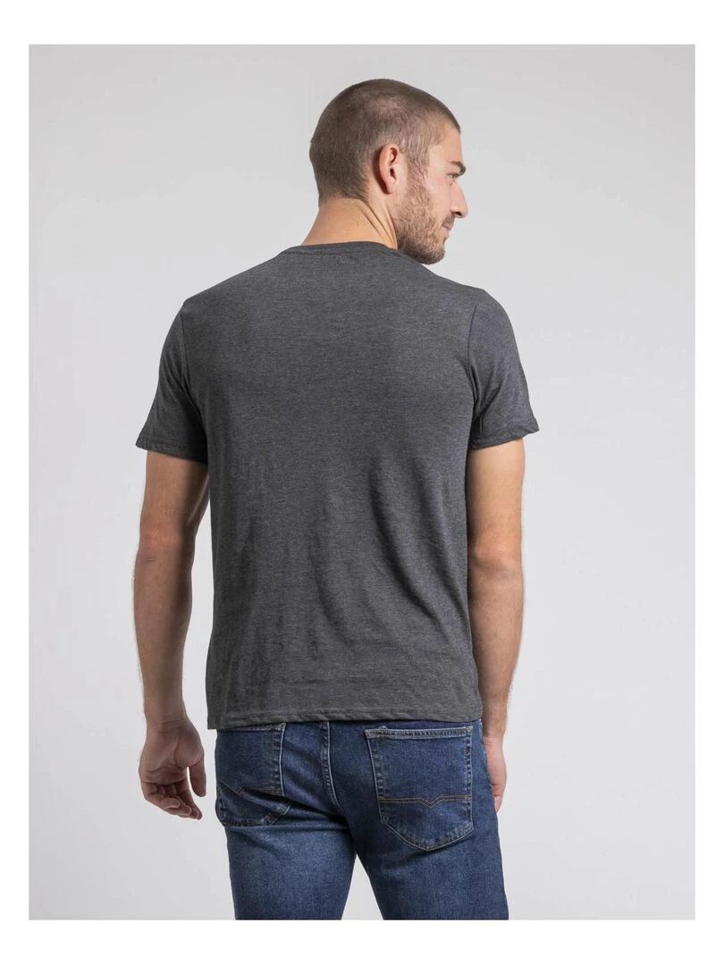 T shirt col rond pur coton JAKOTA Gris