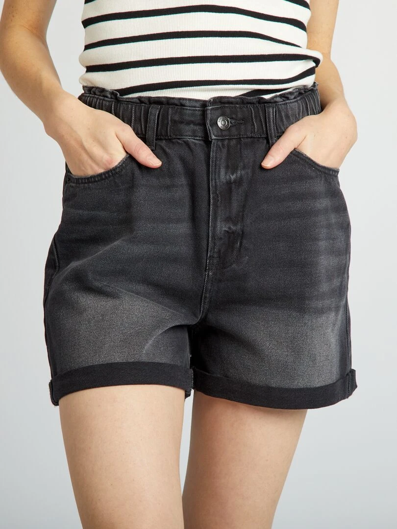 Combinaison bustier en jean   Noir délavé