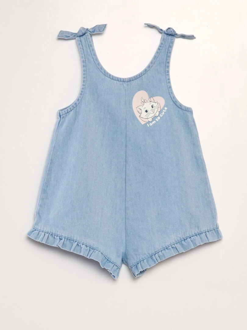 Combishort denim + T shirt imprimé 'Marie' des 'Aristochats'   2 pièces   Marie