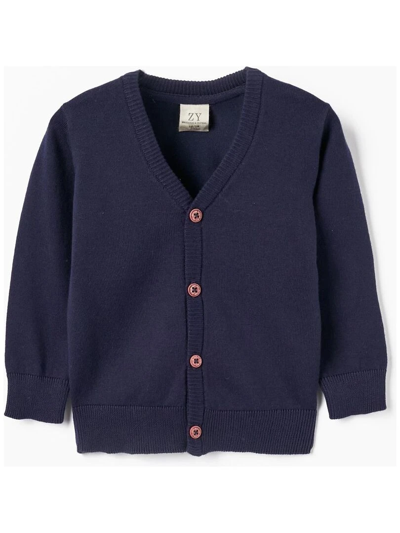 Gilet en Maille avec Coudières pour Bébé Garçon 'B&S' BROTHERS&SISTERS Bleu foncé