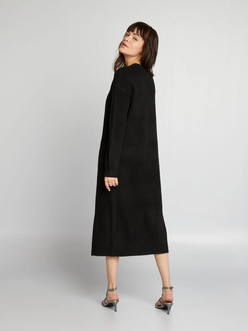 Robe pull longueur midi   Noir uni