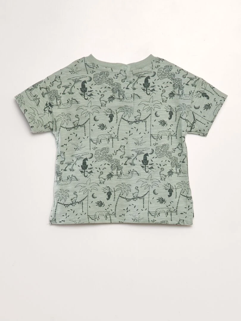 T shirt imprimé jungle   Vert
