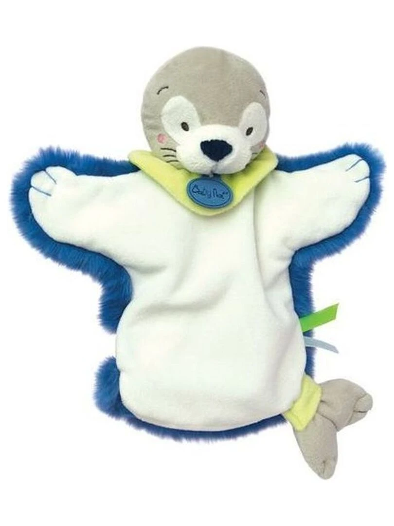 doudou Babynat Otarie phoque Bleu Neskimos Marionnette Bleu