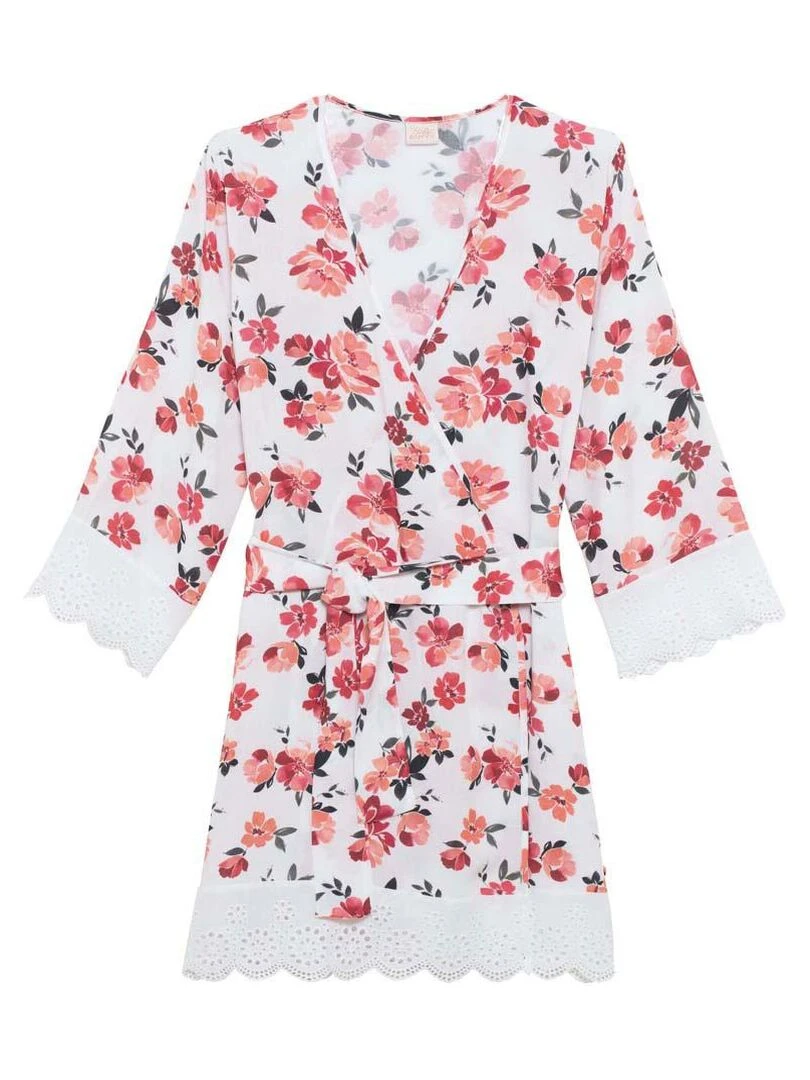 Kimono FRIMOUSSE Brigitte Bardot Lingerie Blanc
