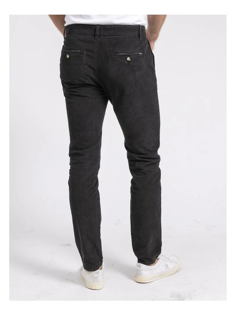 Pantalon chino pur coton velours côtelé VARENNES Noir