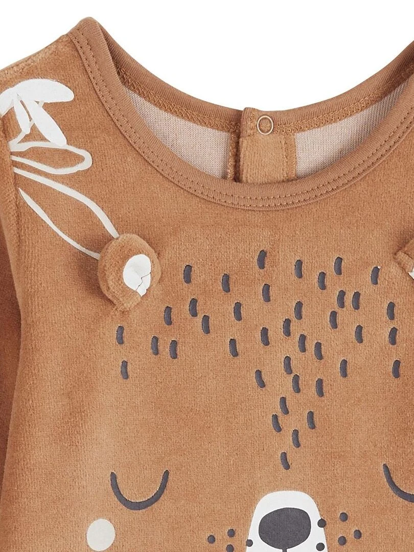 Pyjama bébé 2 pièces en velours Malo   Marron