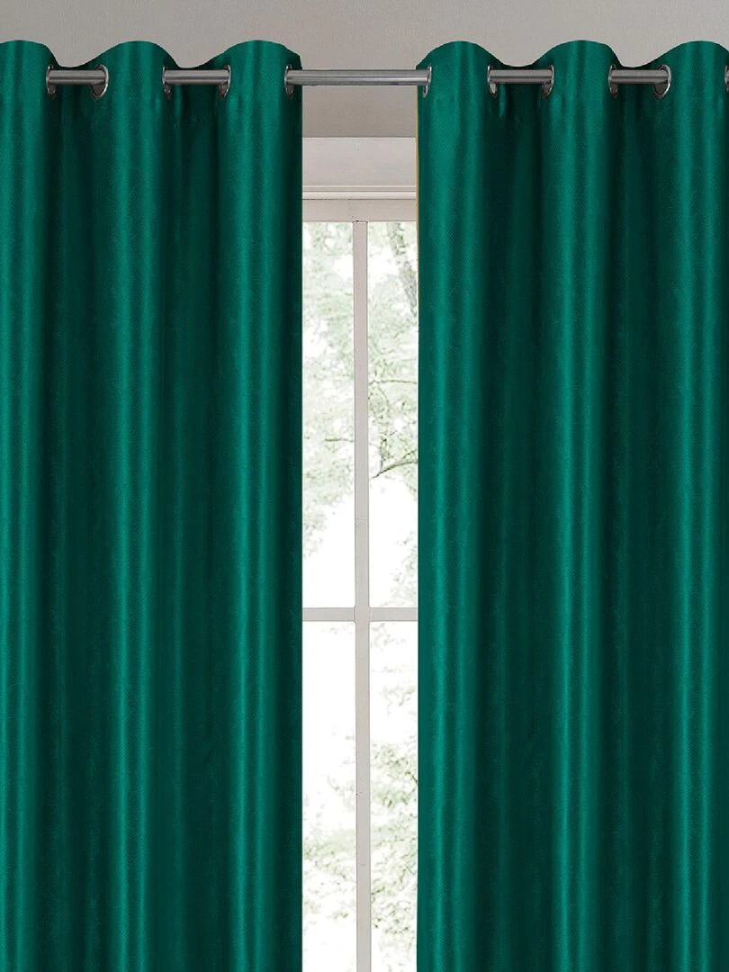 Paire de rideaux occultants à motifs géométriques Vert
