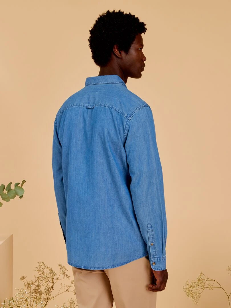 Chemise en denim toucher doux   Bleu