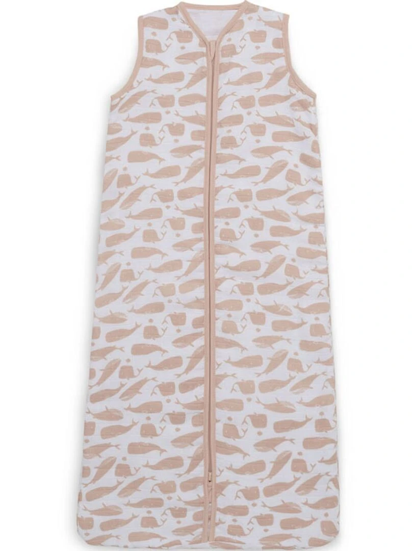 Gigoteuse gaze de Coton 90cm Whales Rose Pale Jolle Rose