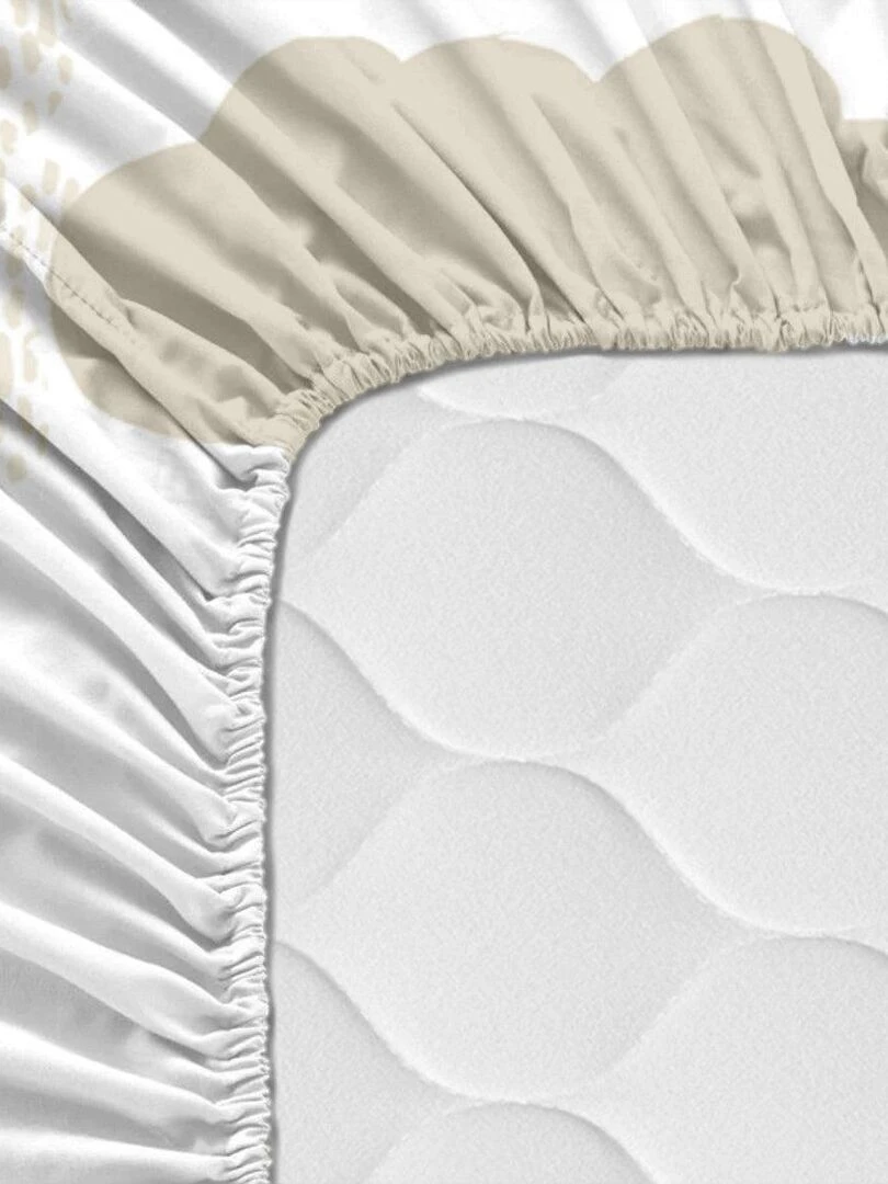 Drap housse Clouds "Happyfriday"   Beige