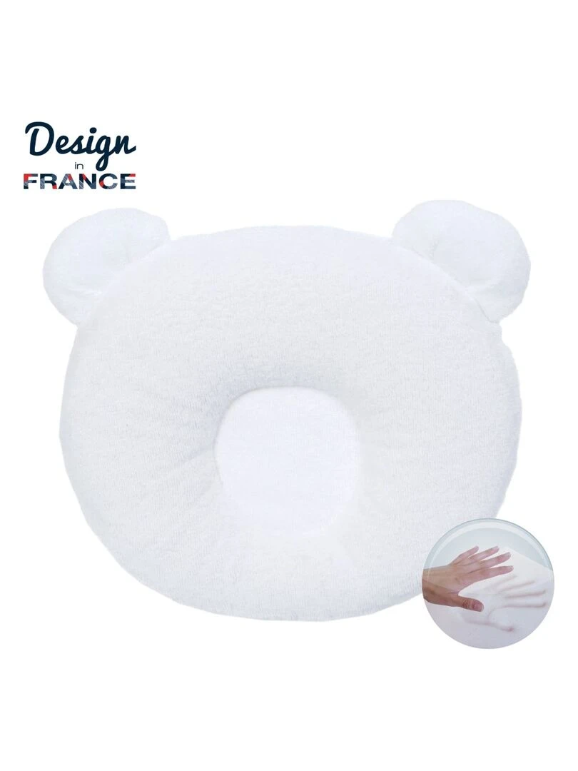 Candide   Coussin cale tête bébé P'tit Panda   Blanc   Blanc