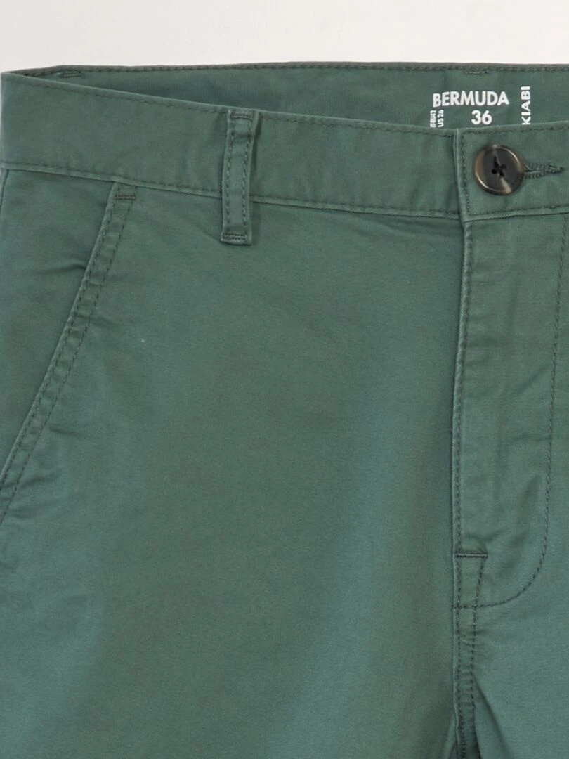 Bermuda chino uni   Vert