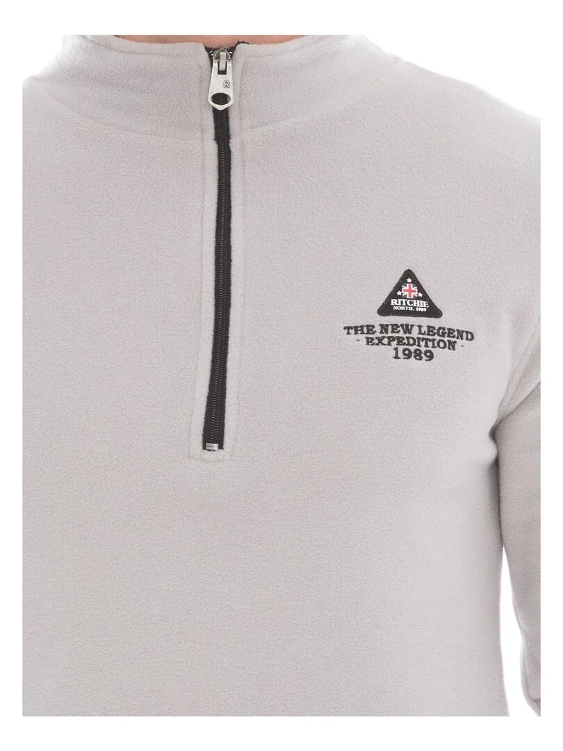 Sweat polaire zip ZATHLON II   Gris clair