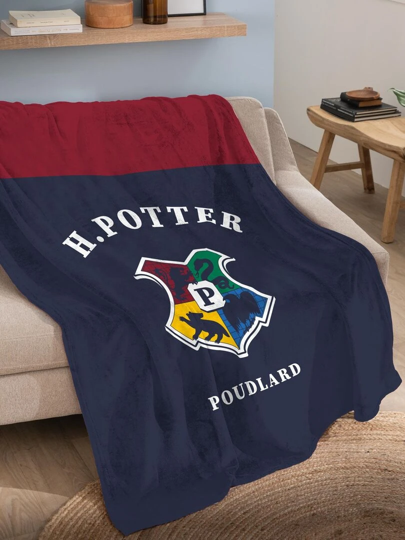 Plaid polaire imprimé HARRY POTTER STRIPE Bleu