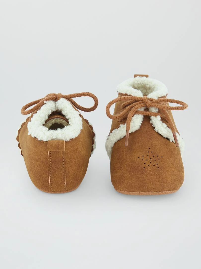 Bottines en daim fourrée   Camel