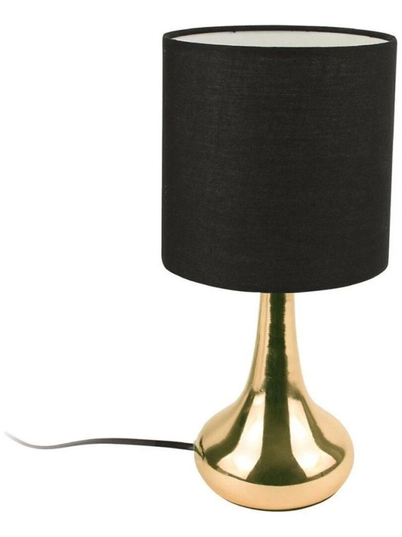Lampe à poser touch dorée noir Noir