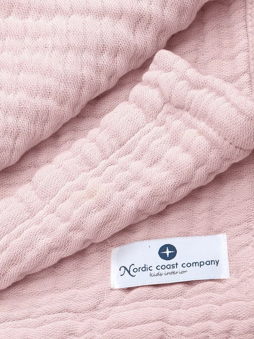 Couverture mousseline bebe en coton 80 x 80 cm   Rose pâle