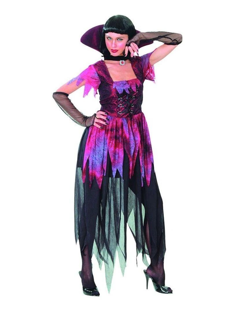 Déguisement Vampire rose et noir Femme Halloween Luxe Noir Noir