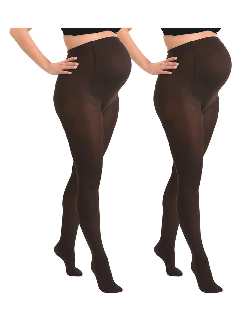 Duo Pack Collants de grossesse opaques confortables 60den Marron