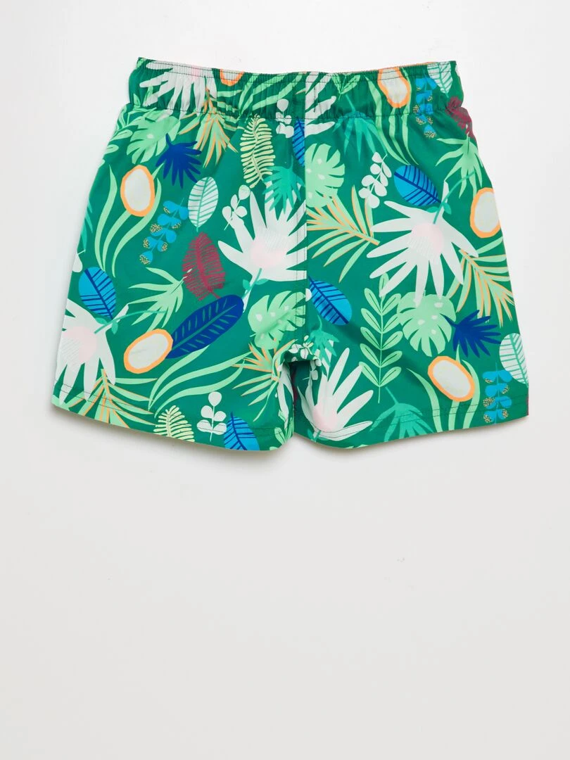 Short de bain imprimé   Vert foncé