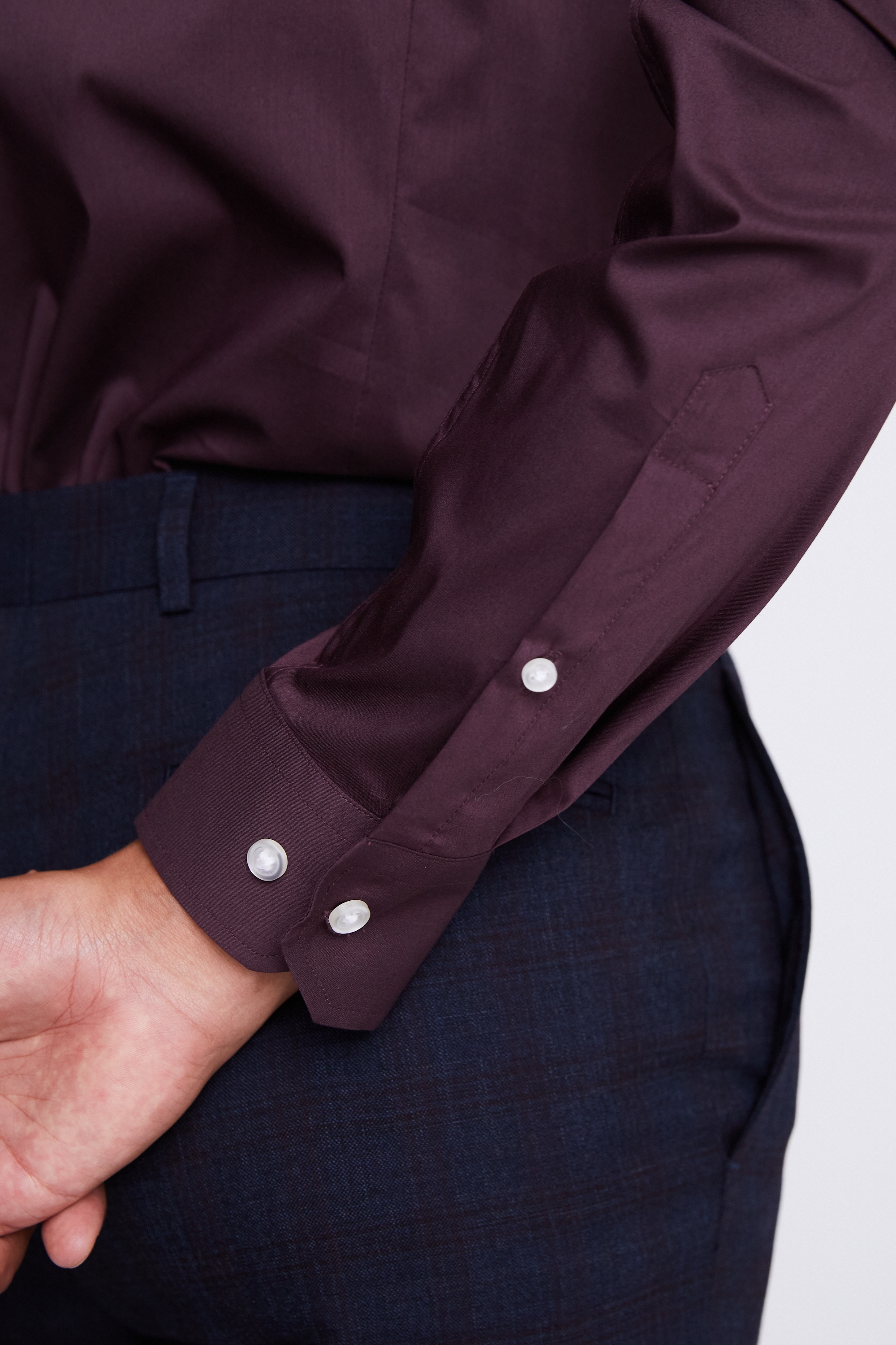 Slim Fit Wine Stretch Shirt    Buy Online at Moss