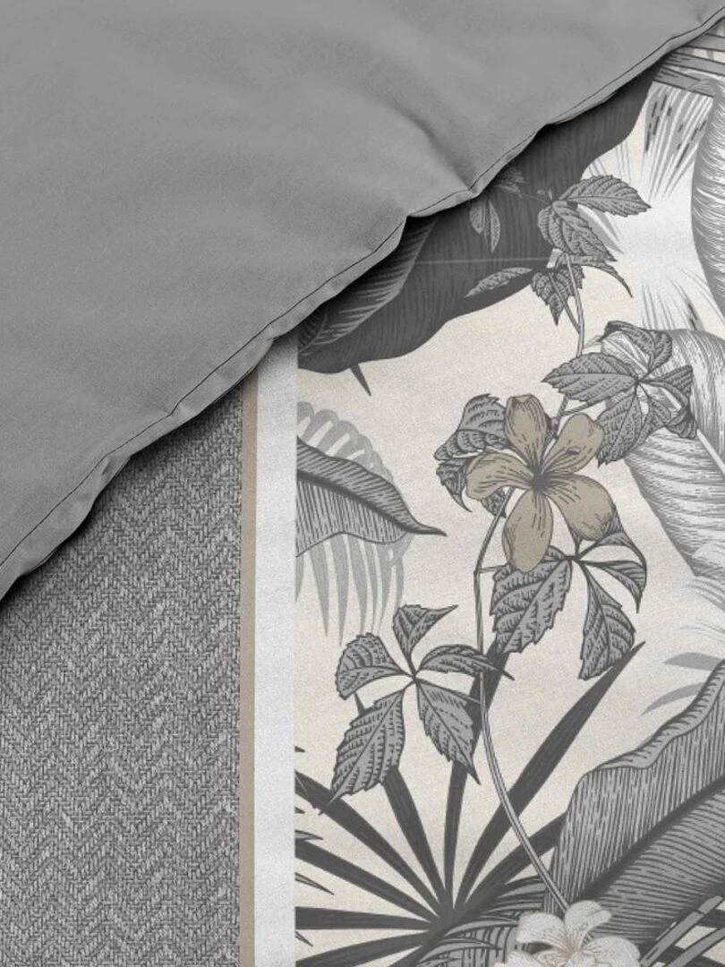 Housse de couette  + taie(s) Cyndelle coton 57 fils   Gris