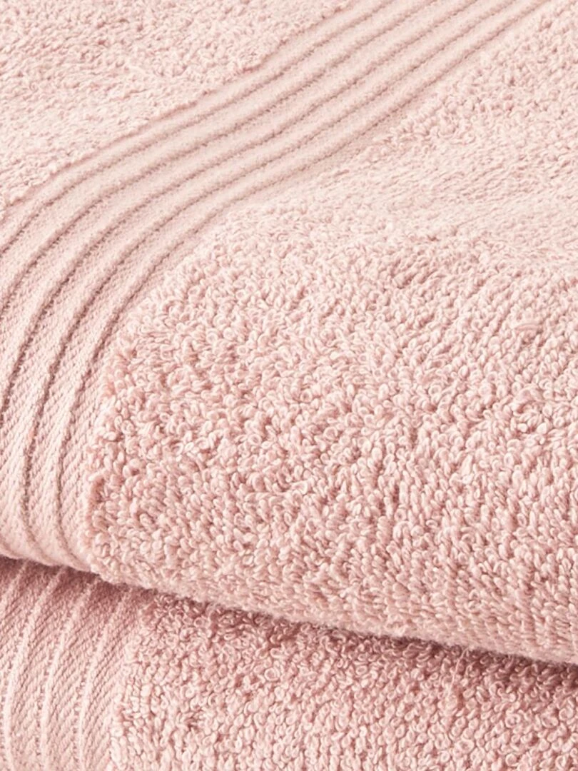 Lot de 2 serviettes de toilette coton uni ESSENTIAL Rose