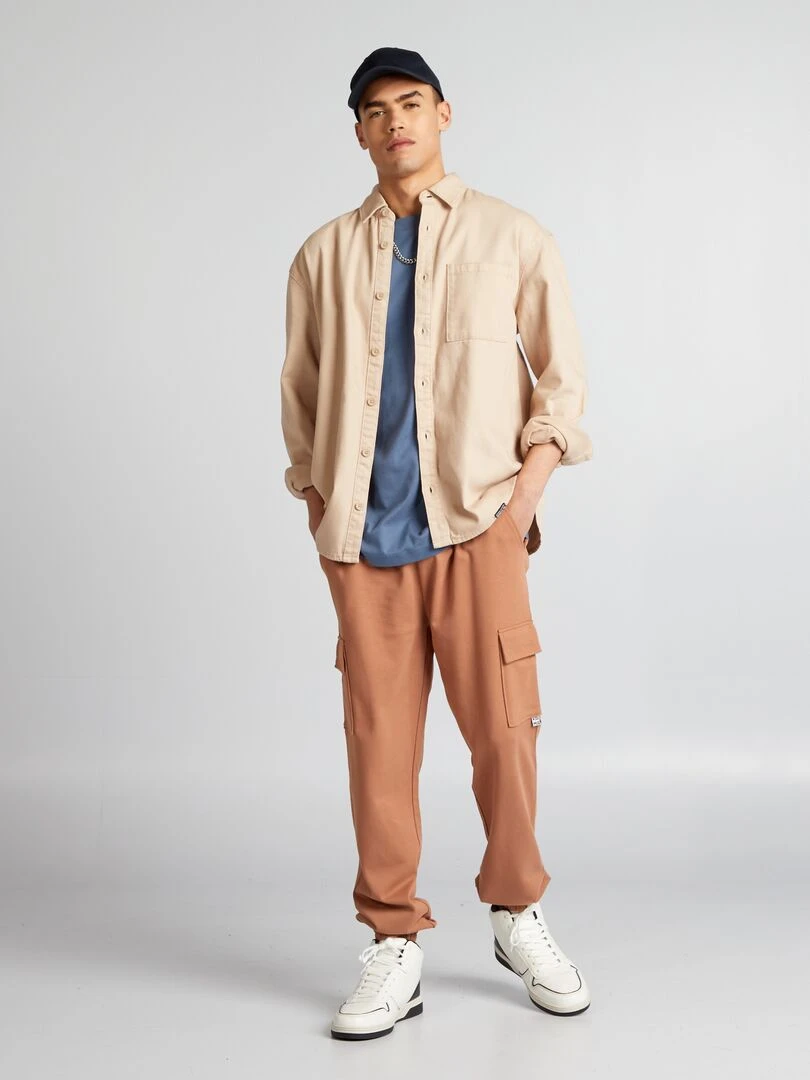 Pantalon de jogging avec poches multipoches Marron