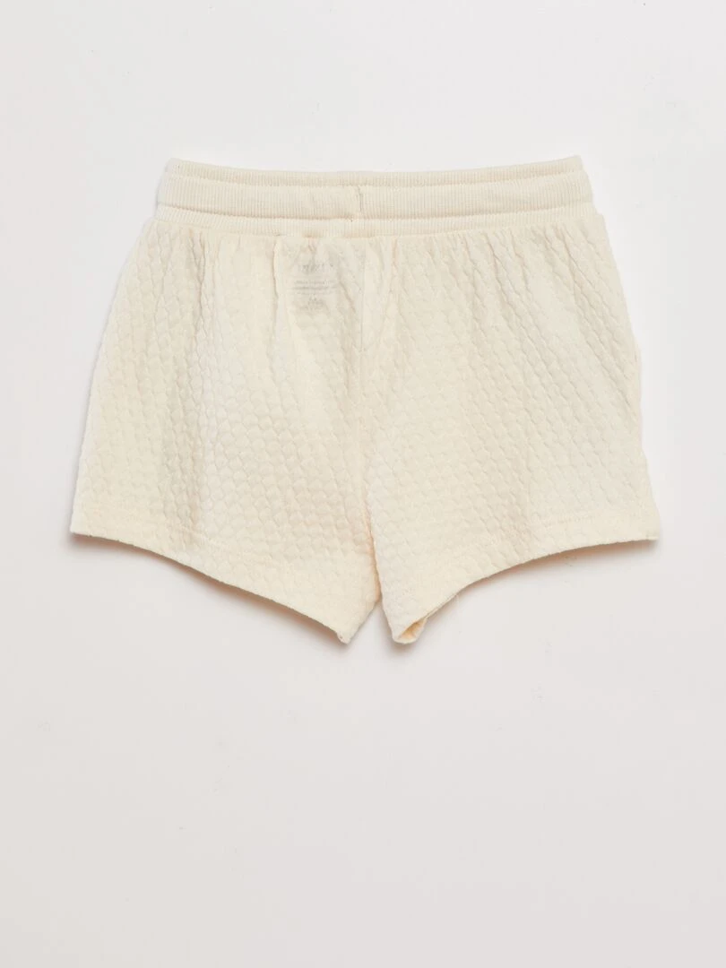 Short en jersey matelassé   Blanc
