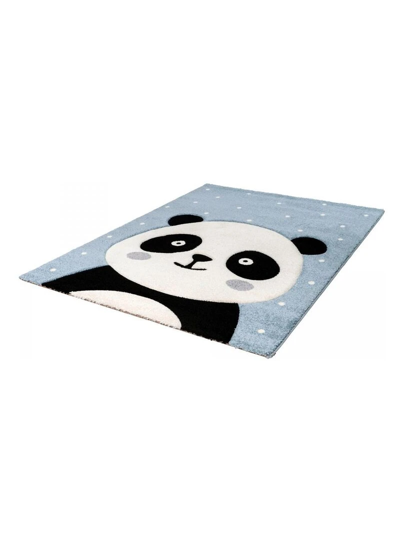 Tapis enfant PANDA PANDOU LL en polypropylène doux et soyeux Bleu