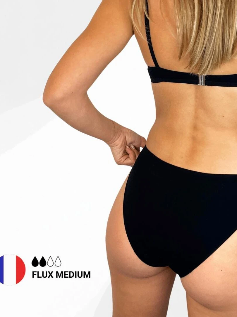 Bas de maillot menstruel   Flux Medium   Noir