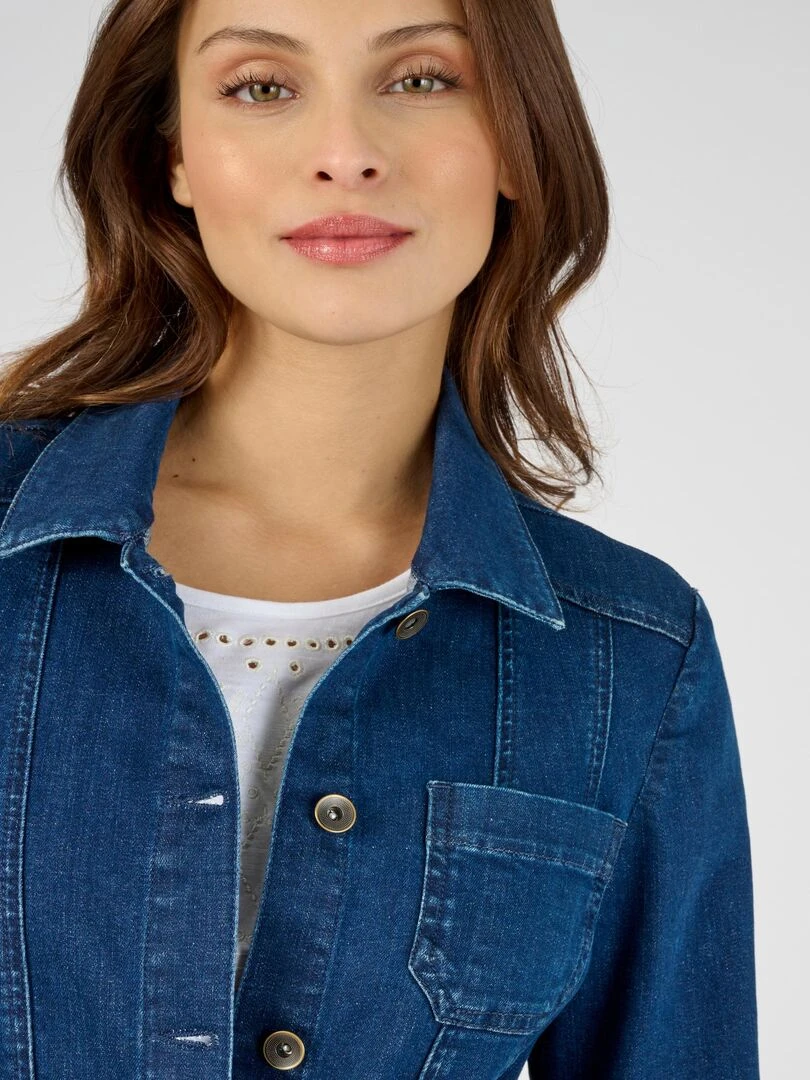 Veste jean finitions brillantes Damart Bleu