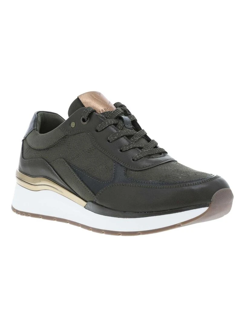 MARCO TOZZI Baskets talon semi compensée Kaki