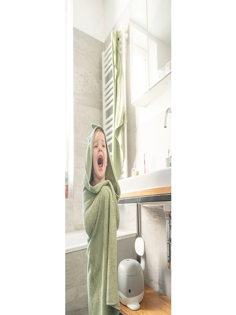 Serviette à capuche dinosaure   Vert pistache