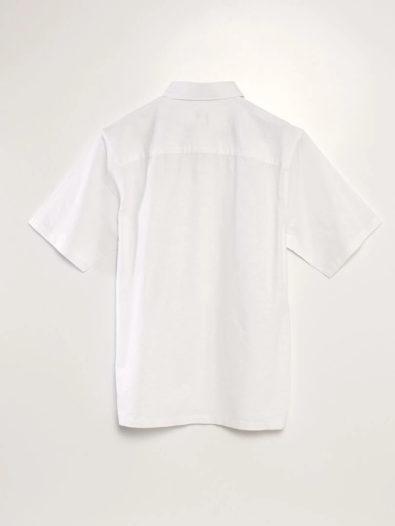 Chemise à manches courtes avec lin blanc