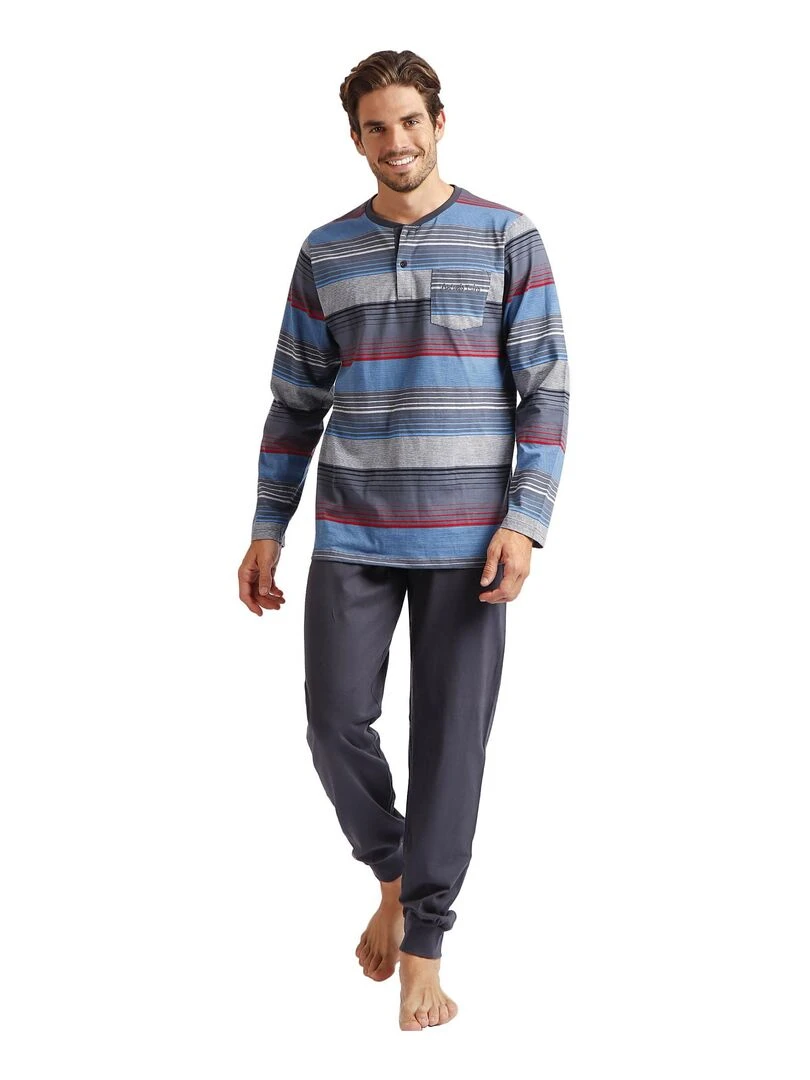 Pyjama pantalon top manches longues Cassette A Antonio Miro Gris