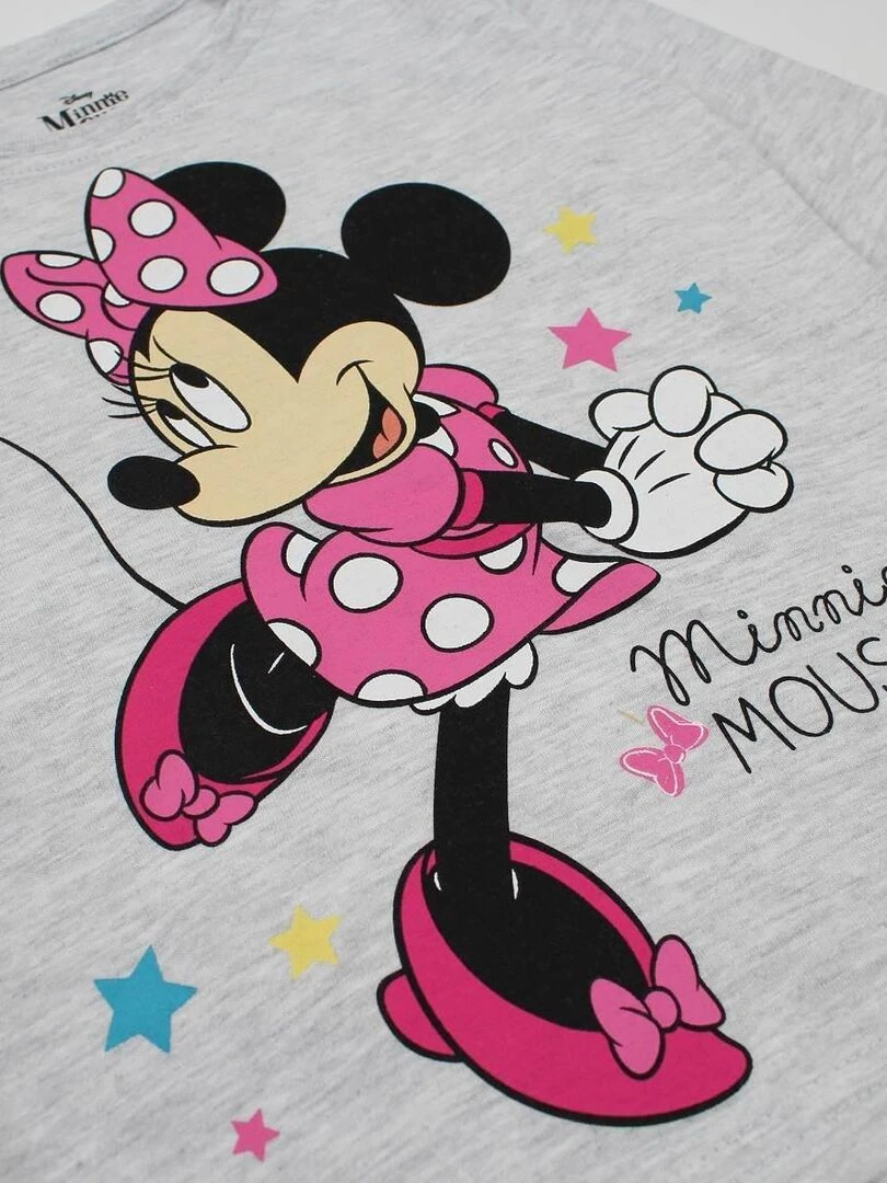 Disney   Pyjama fille imprimé Minnie en coton   Gris